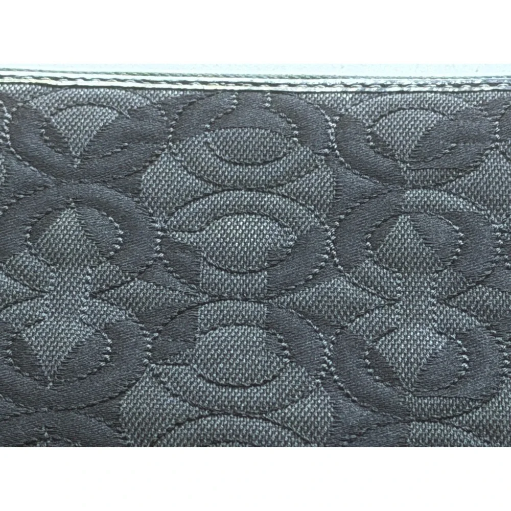 Vintage Coach Signature Stitch Black Op Art Stitched Wallet Card Holder